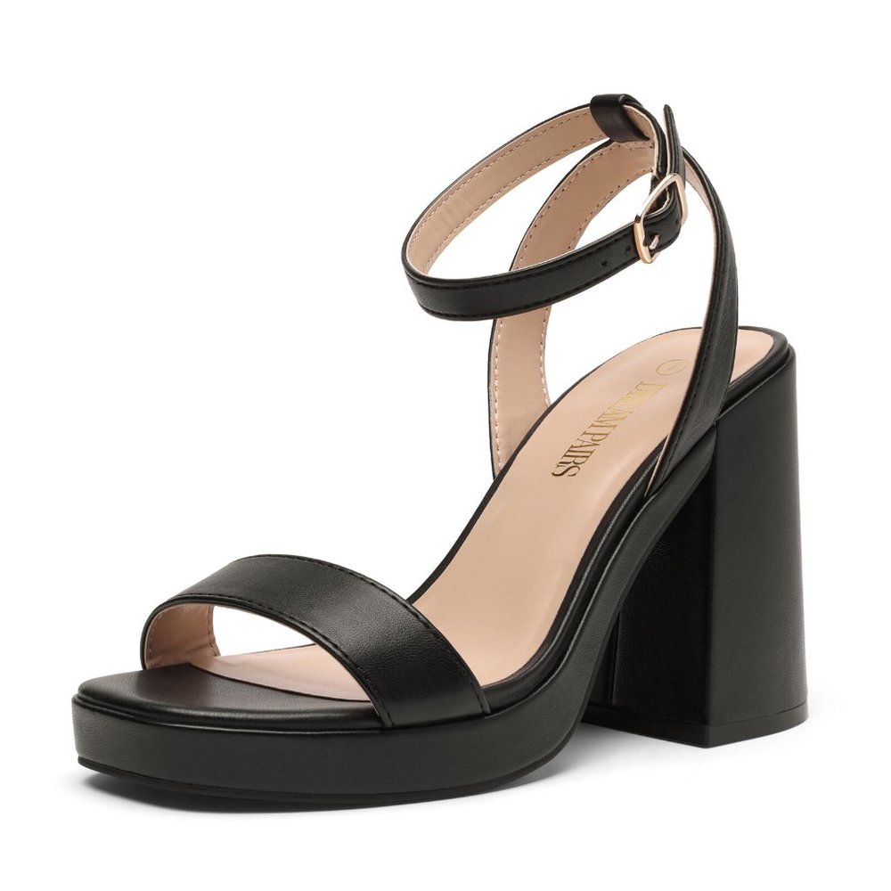 Dream Pairs Women Chunky Block Heel Sandals Ankle Strap Open Toe Party Sandals